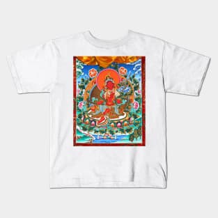 Red Tara Tibetan Buddhist Deity Thangka Kids T-Shirt